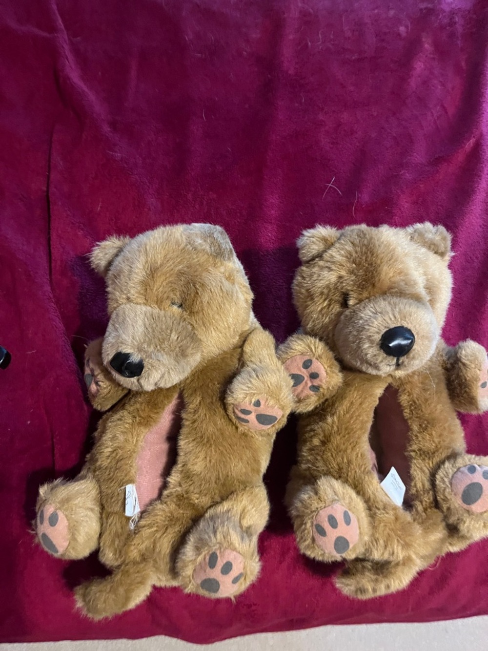 Plush Brown Bear women’s slippers